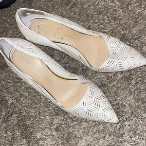 White Jessica Simpson heels